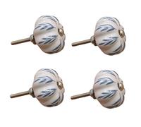 Cupboard Handles 4Pcs Ceramic Single Hole Knobs Retro Drawer Cabinet Wardrobe Shoe Cabinet Door Pulls No. 1 Willow