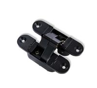 Cupboard Hinges Three-Dimensional Invisible Door Hinges Wooden Folding Blind Doors Cross 180 Degree Inside and Outside Open Hidden(Black,Right Open)