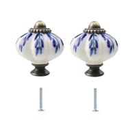 Cupboard Knob 2Pcs Painted Pattern Pumpkin Ceramic Handle Cabinet Wardrobe Door Furniture Drawer Single Hole Knobs Type C