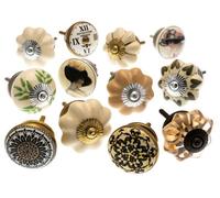 Cupboard Knobs Decorative Ceramic Door And Drawer Handles Vintage Style Home Décor Set Of 12 By Mango Tree