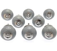Cupboard Knobs Decorative Grey Crackle Effect Ceramic Door And Drawer Handles Vintage Home Décor Set Of 8 By Mango Tree