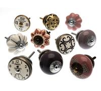 Cupboard Knobs Decorative Shabby Chic Bohemian Ceramic Door And Drawer Handles Set Of 10 By Mango Tree