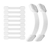 Cupboard Locks for Children - Child Safety Straps - (10 Pack) Baby Proof Cupboard & Drawer Locks - Easy No-Tool 30-Second Install for Cabinets, Drawers & Appliances
