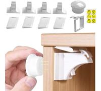 Cupboard Locks for Children，Magnetic Child Safety Cupboard Locks for Children，Invisible & Unlocked Design No Drilling Needed,Easy 30 Second Install with 3m Adhesive（4 Locks,1 Key）