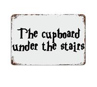 Cupboard Under The Stairs Fairy Tale Sign Metal Sign with Sayings Metal Sign Motivational Wall Decorations for Living Room Rustic Wall Art Kitchen Wall Hanging Signs Wall Sign 8x12 inch