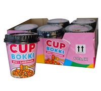 CupBokki Korean Tteokbokki Rice Cakes, Spicy Carbonara Flavor, 6 Pack - Authentic Korean Rice Cake Jjajang from the Korean Bros (떡볶이)