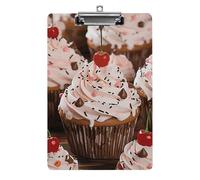 Cupcake and Muffin Clipboard Retractable Hanging Tab Clip Board Plastic Clipboard Nursing Clipboards Nurse, Doctor, Cute Design for Standard Size 12.5 X 8.5Inch