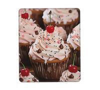 Cupcake and Muffin Print Mouse Pad with Stitched Edges Waterproof Laptop Mouse Mat Non-Slip Rubber Base Gaming Mousepad for Home Office Travel