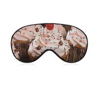 Cupcake and Muffin Sleep Mask for Women Men Side Sleeper Eye Cover with Adjustable Strap Soft Breathable Blackout Mask Slip-Free Deep Sleeping Travel Essentials