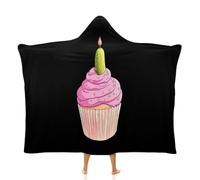 Cupcake And Pickle Cute Hooded Throw Blanket for Men Women Soft Wearable Blankets for Couch Bed Sofa
