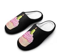 Cupcake And Pickle Men's Winter Slippers Memory Foam Cotton House Shoes Anti-Slip Rubber Sole Slippers 13-14(46-47)