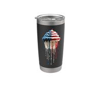 Cupcake Baking Baker American Flag USA Drip Graffiti Lover Stainless Steel Insulated Tumbler