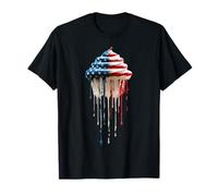 Cupcake Baking Baker American Flag USA Drip Graffiti Lover T-Shirt