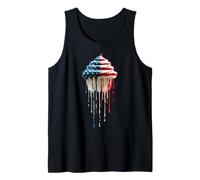Cupcake Baking Baker American Flag USA Drip Graffiti Lover Tank Top