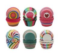 Cupcake Baking Cases 600pcs Muffin Cases Standard Paper Wrappers 6 Styles Baking Cups Cupcake Liners for Christmas Birthday Wedding Party