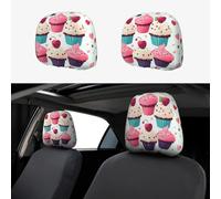 Cupcake candy hearts sweet Car Headrest Cover 2 PCS Universal Soft Breathable Car Seat Headrest Cover Stretch Auto Seat Head Rest Protector Interior Accessories Dust Cover for Seat Decoration