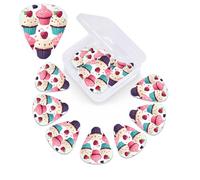 Cupcake candy hearts sweet Guitar Picks 12 Pcs, 3 Different Thickness Celluloid Plectrum for Bass Electric Acoustic Guitars Ukulele Accessories Gift for Men Women (0.46mm, 0.71mm, 0.96mm)