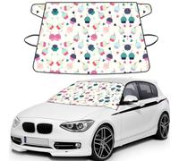 Cupcake candy hearts sweet Printed Car Windshield Cover for Ice and Snow, Waterproof Windshield Snow Cover Universal Fit for Cars, Sedans, SUVs, Snow & Sun Protection