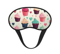 Cupcake Candy Hearts Sweet Sleep Eye Mask for Women Men Soft and Comfortable Sleep Mask Blackout Sleeping Eye Cover for Travel Yoga Nap Shift Work