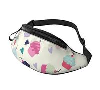 Cupcake Candy Hearts Sweet Sport Waist Bag Travel Bumbags with Zipper and Earphone Hole, Running Fanny Pack Waist Pack with Adjustable Belt for Men Women