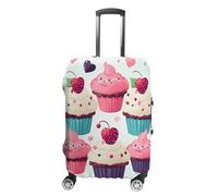 Cupcake Candy Hearts Sweet Suitcase Covers Luggage Protector - Travel Elastic Baggage Case Protective, Washable Anti-scratch Large Suit Case Cover for Suitcases Fits 19-32 Inch Luggages, white, XL