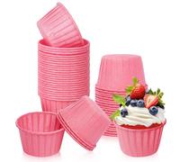 Cupcake Cases, 150PCS Foil Metallic Cupcake Paper Cups, Cake Muffin Liners, Greaseproof Cupcake Cake Cases for Baking Fairy Cakes for Christmas Birthday Wedding Party (Pink)