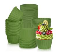 Cupcake Cases, 150PCS Foil Metallic Cupcake Paper Cups, Cake Muffin Liners, Greaseproof Cupcake Cake Cases for Baking Fairy Cakes for Christmas Birthday Wedding Party(Dark Green)