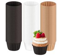 Cupcake Cases, 150PCS Foil Metallic Cupcake Paper Cups, Cake Muffin Liners, Greaseproof Cupcake Cake Cases for Baking Fairy Cakes for Christmas Birthday Wedding Party(3 Colors)
