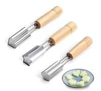 Cupcake Corer, 3 Pcs Cake Corer Stainless Steel Cookie Cutter with Wood Grip Cake Baking Tools Accessories for DIY Baking Fruit Vegetable