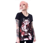 Cupcake Cult Batling T-Shirt Gothic Kawaii Anime Alternative Ladies Black Tee, Black, S