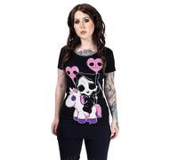Cupcake Cult Cat Reaper T-shirt Gothic Skull Cat Graphic Black Womens Gothic Top