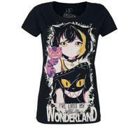 Cupcake Cult Goth T-Shirt Lost Way Punk Anime Cartoon Wonderland Cotton Tee Top - Black (XL)