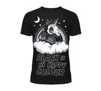 Cupcake Cult T-shirt - Black is My Happy Colour Gothic Tee UK Cotton Unisex