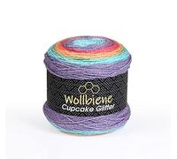 Cupcake Glitter Simli 3 x 150 g Knitting Wool 450 g Wool for Knitting and Crocheting Baby Wool Turkish Wool Colour Gradient Wool Glitter (Rainbow 2030)