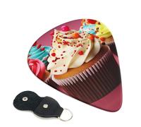 Cupcake Guitar Picks 6-Pack - Pick Set (0.46mm / 0.71mm / 0.96mm) Suitable For Guitar And Ukulele Playing