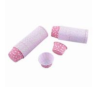 Cupcake Liner Cases Paper Baking Cups 100pcs High Temperature Resistant Greaseproof Muffin Wrappers for Party Wedding Christmas Baking 8 Colors Red Pink Green Blue Purple Yellow (Pink Polka dots)