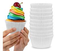 Muffin Liners for Baking - 200pcs White EXTRA LARGE SIZE Cupcake Liners Baking Supplies, Thick Jumbo Parchment Paper Sheets Cute Cups, Greaseproof Pan Liner Wrappers Kitchen Accessories