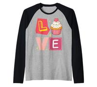 Cupcake Love - Love Sweet Version Cute and Gourmet Raglan Baseball Tee