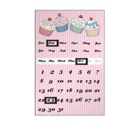 Premier Housewares Cupcake Magnetic Calendar - Pink
