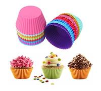 Cupcake Molds, 6PCS Reusable Silicone Baking Cases Muffin Molds, Reusable Silicone Baking Cups, Muffin Liners, Silicone Cupcake Moulds, Muffin Cases, Dishwasher Safe Random Color