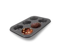 Cupcake Pan,6-Cup Bake Perforated Mince Pie,Bread Tray with Non-Stick Coating, for Burgers, Bread, Rolls, Puffs, Tartlets