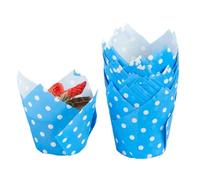 Cupcake Paper Cup 100pcs Tulip Muffin Cupcake Paper Cups Oilproof Cupcakes Liner Baking Box Cup Cake Decorating Tools Wrap Cases for Cake(Color28)