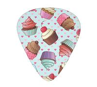 Cupcake Pattern Advanced guitar pick 12 pieces Three thicknesses for bass, electric guitar, acoustic guitar bag