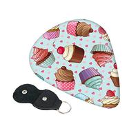 Cupcake Pattern Guitar Picks, 6 Pack Includes Thin(.46mm), Medium(.71mm) & Heavy Gauges(.96mm) Suitable For Guitar, Ukulele, Etc.