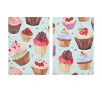 Cupcake Pattern Passport Holder, ID Card Protector Case Passport Holder with Slot Passports Travel Wallet Document Cover for Women And Men
