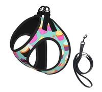 Cupcake Pattern print Dog Harness, 2X Buckle,Dog Vest,No Pulling Front Leash Clip,for Small Medium Dogs