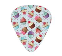 Cupcake Pattern Print Guitar Picks,12 Pack Guitar Plectrums Thin, For Bass Electric Acoustic Guitars Ukulele