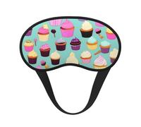 Cupcake Pattern Print Sleep Mask for Side Sleepers Cute Blackout Eye Mask Shades Cover for Home or Travel