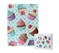 Cupcake Pattern Printed,500 Pieces Wooden Jigsaw Family Game Jigsaw Puzzles for Adults Teens