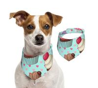 Cupcake Pattern Printed,Dog Bandanas Cotton Pet Scarf Adjustable Bibs for Pet,S